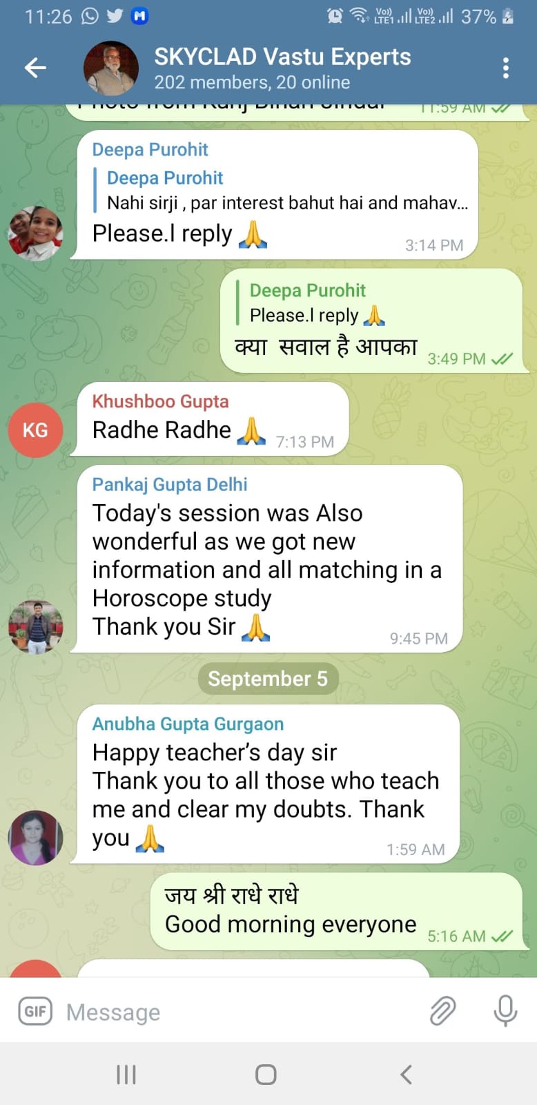 Student feedback message 6