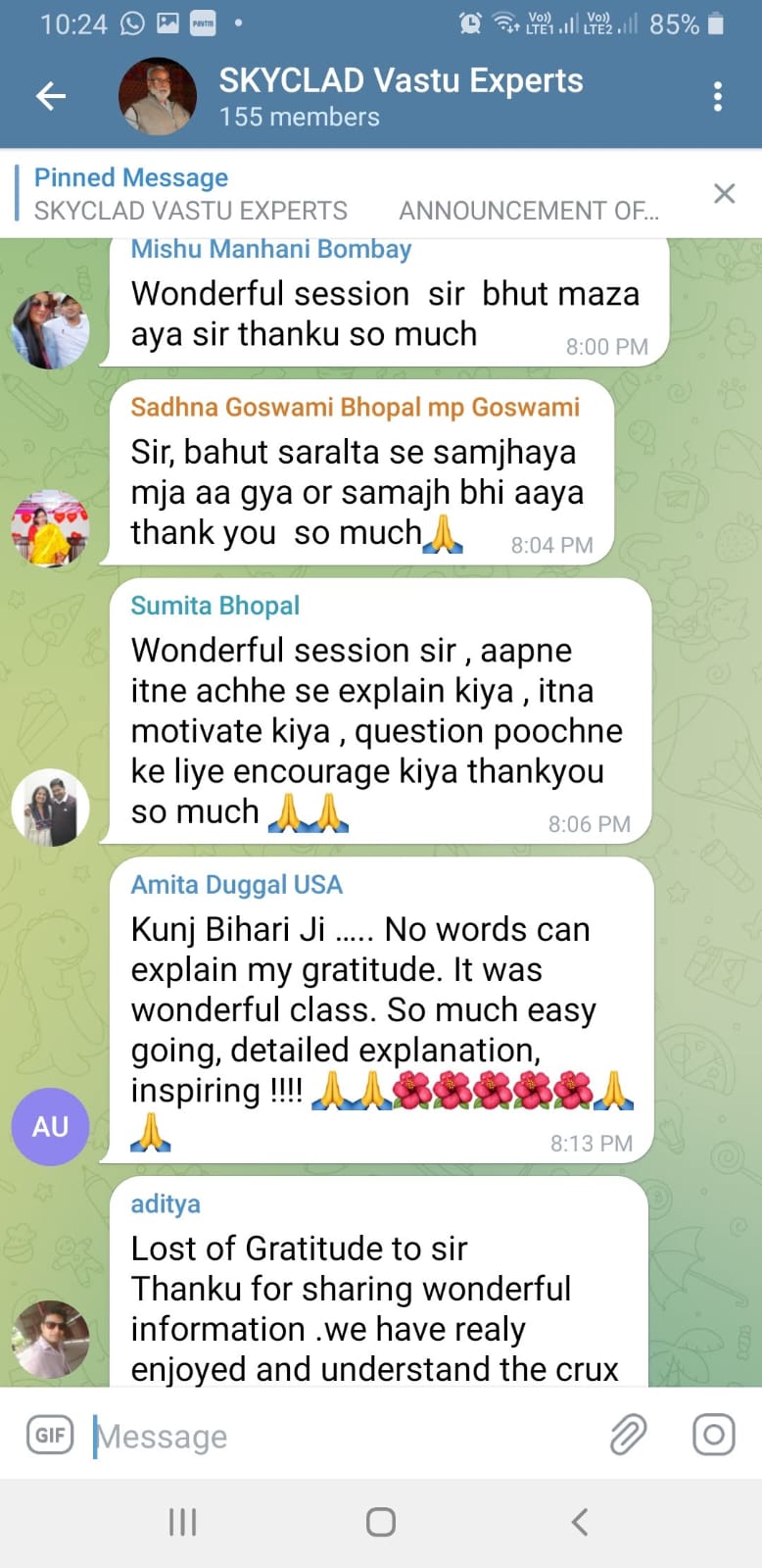 Student feedback message 7